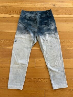 HARD TAIL FOREVER blue Ombre Tie-Dye Leggings size small 90% cotton 10% lycra